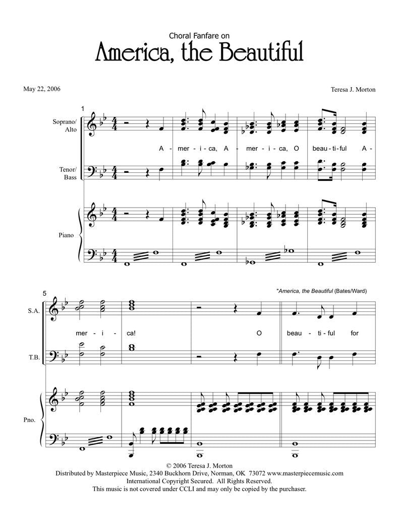 Choral Fanfare on "America, the Beautiful" (SATB)